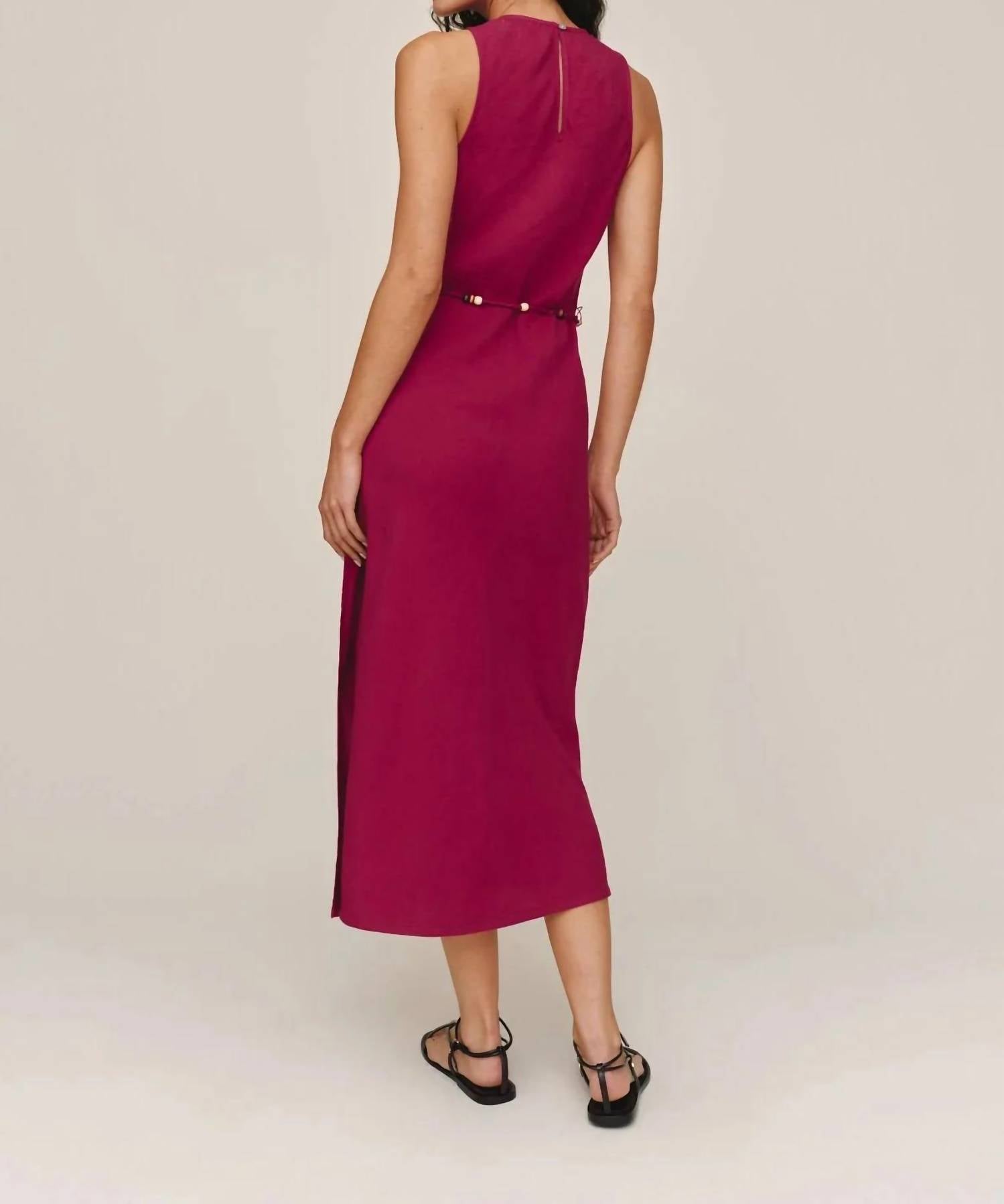 Bella Dahl - Bias Midi Dress With Beaded Belt