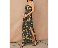 Dress Forum - Linen Strapless Tie Back Maxi Dress