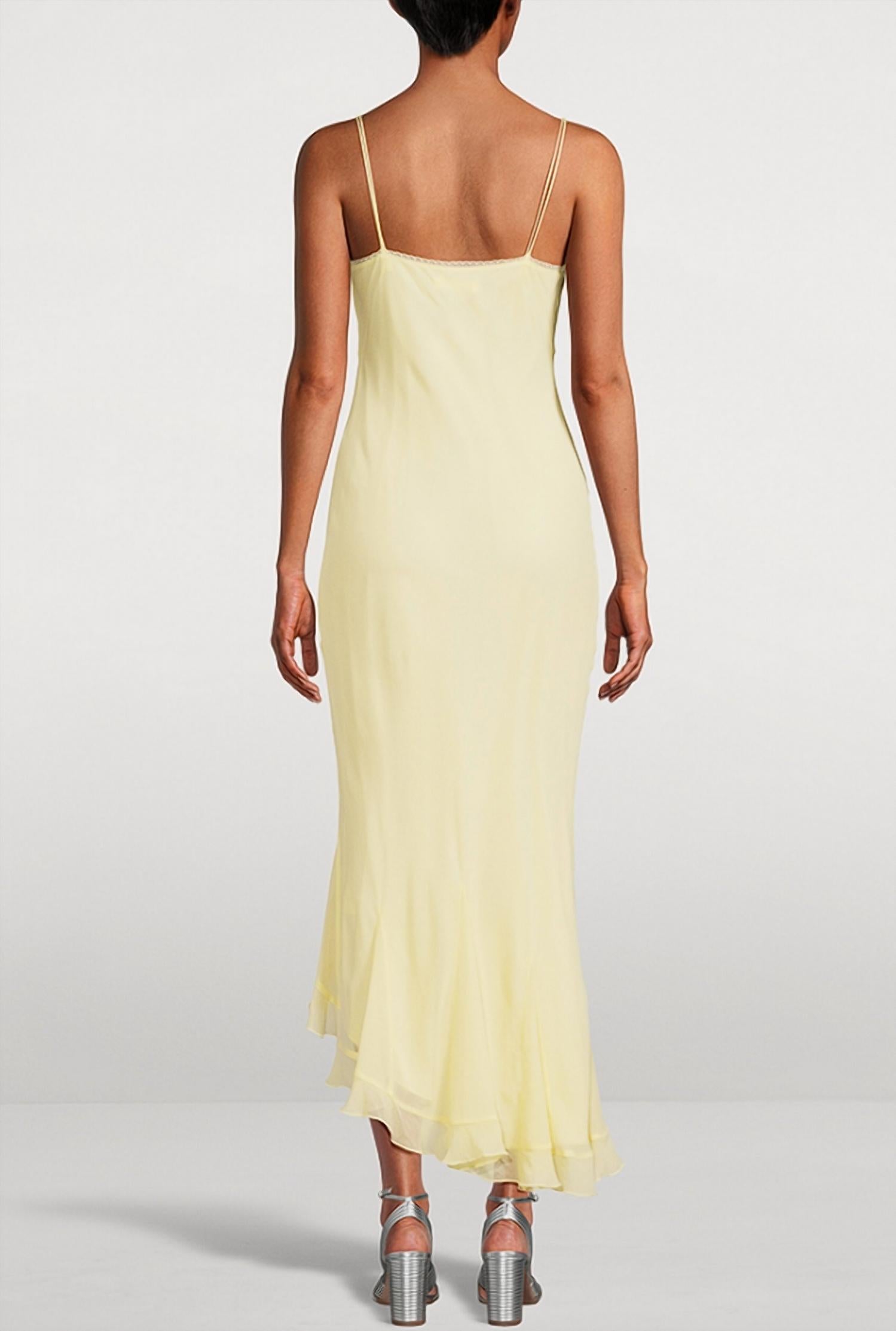 LoveShackFancy Chelsey Dress in citron - women's dress - alternate view