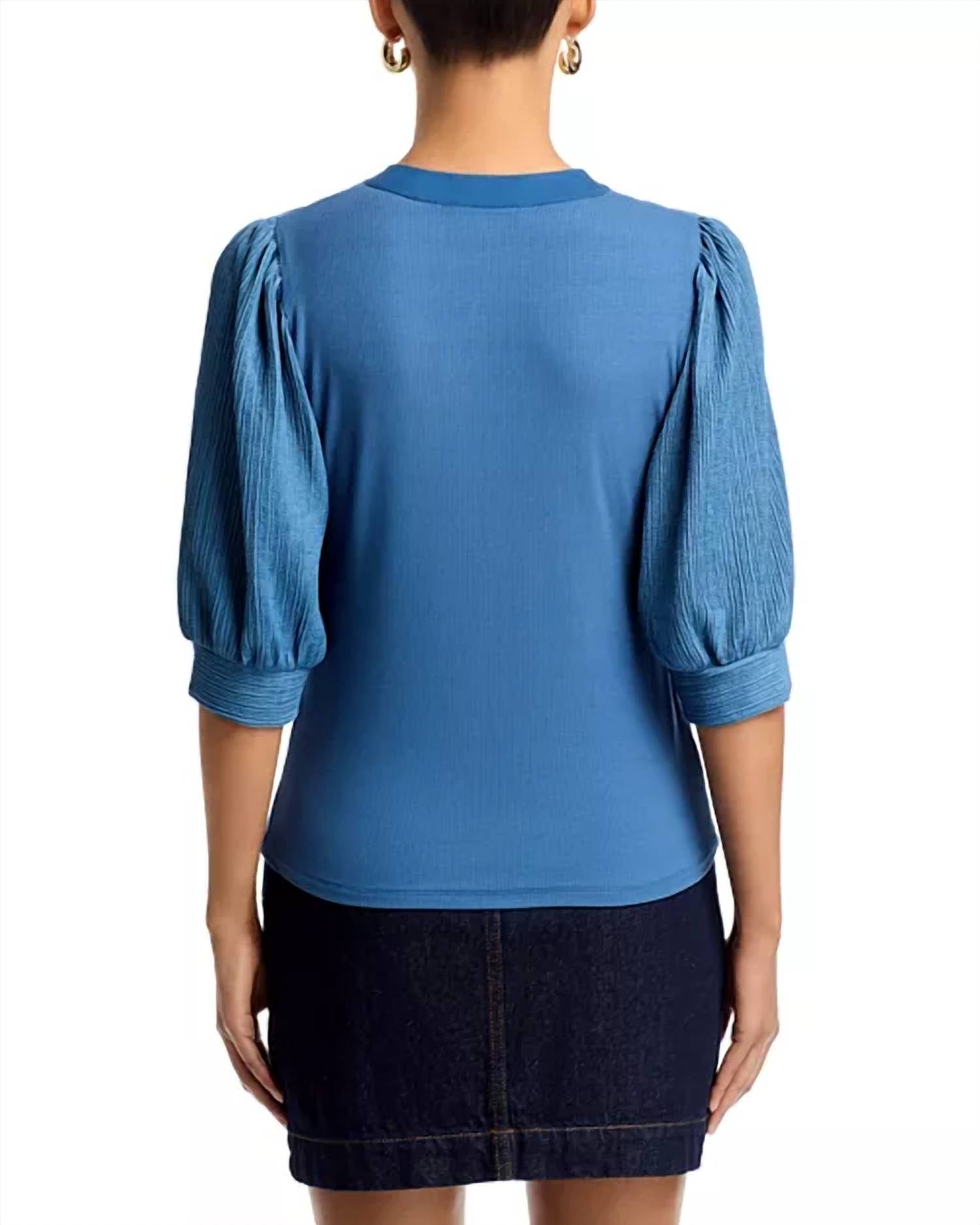 Six/Fifty - Marina Mixed Media Ribbed Top