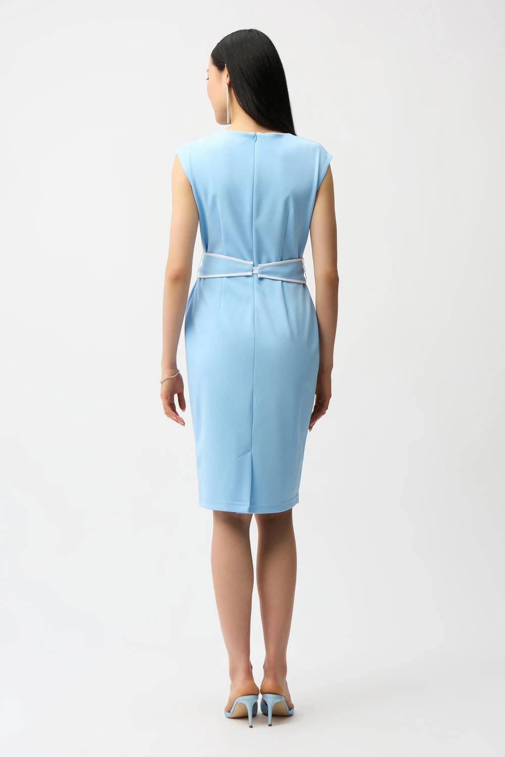 Joseph Ribkoff - Cowl Neck Belted Sheath Dress