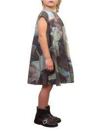 MULTI PRINT CAP SLEEVE DRESS