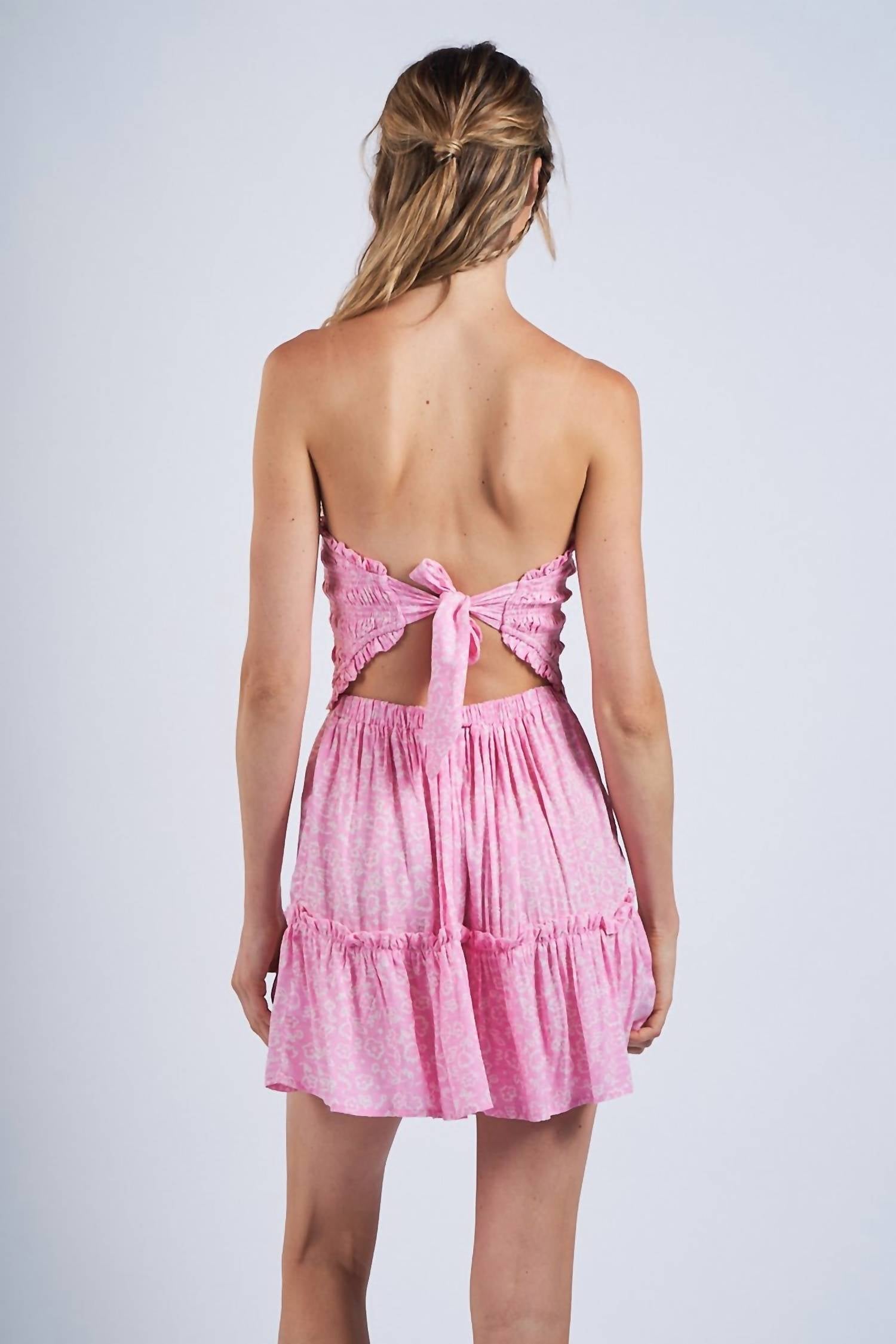 Sky To Moon - Floral Tie Back Mini Dress