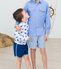 Rufflebutts - Boy's Dolphin Hem Swim Trunks