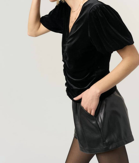 Project Social T - Jorja Ruched Front Velvet Tee