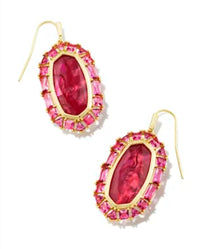 Kendra Scott Women's Elle Crystal Frame Drop Earrings in raspberry illusion - women's jewelry