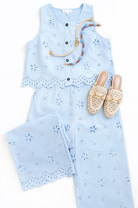 Entro - Eyelet Sleeveless Top