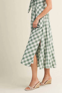 Mustard Seed - Miranda Tie Front Gingham Midi Dress