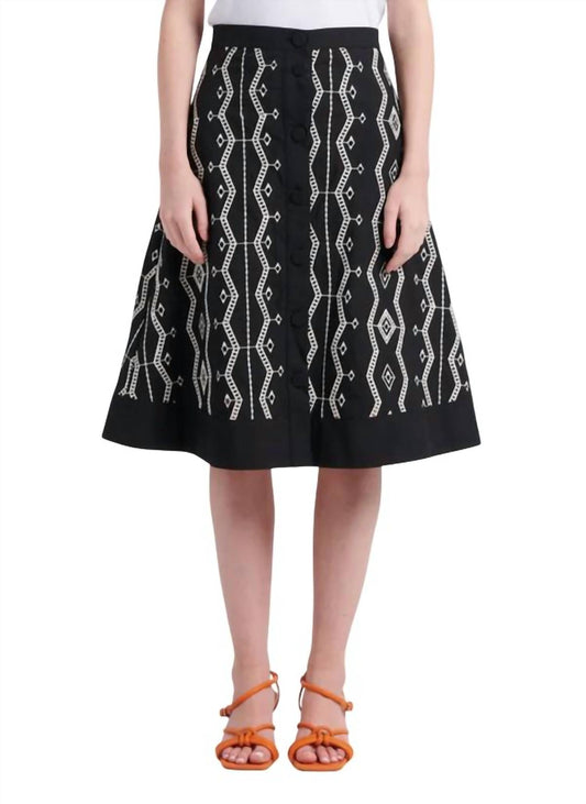 Suncoo - First Embroidered Midi Skirt