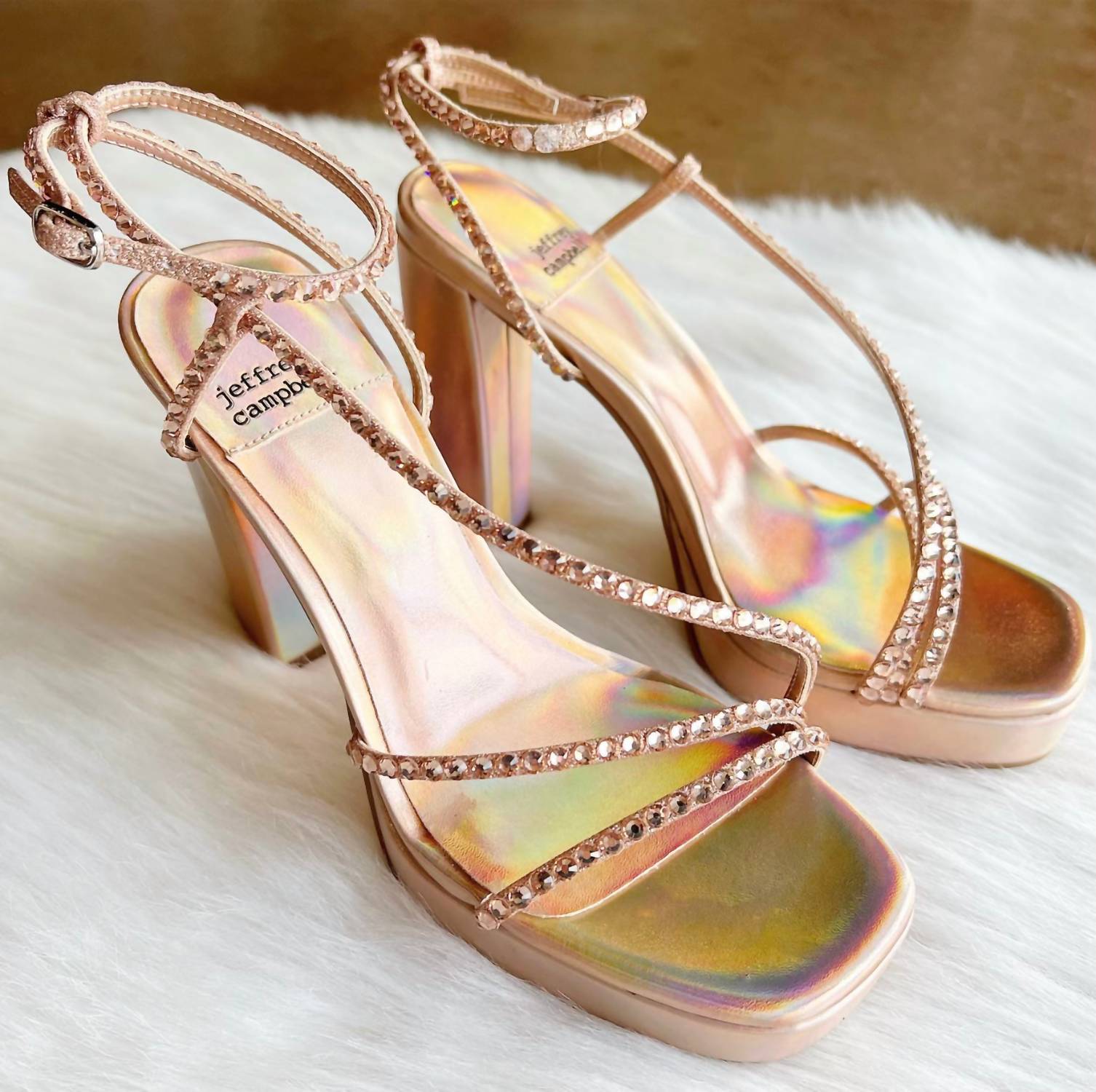 Jeffrey Campbell - Women's Aperitivo Metallic Platform Heeled Sandal