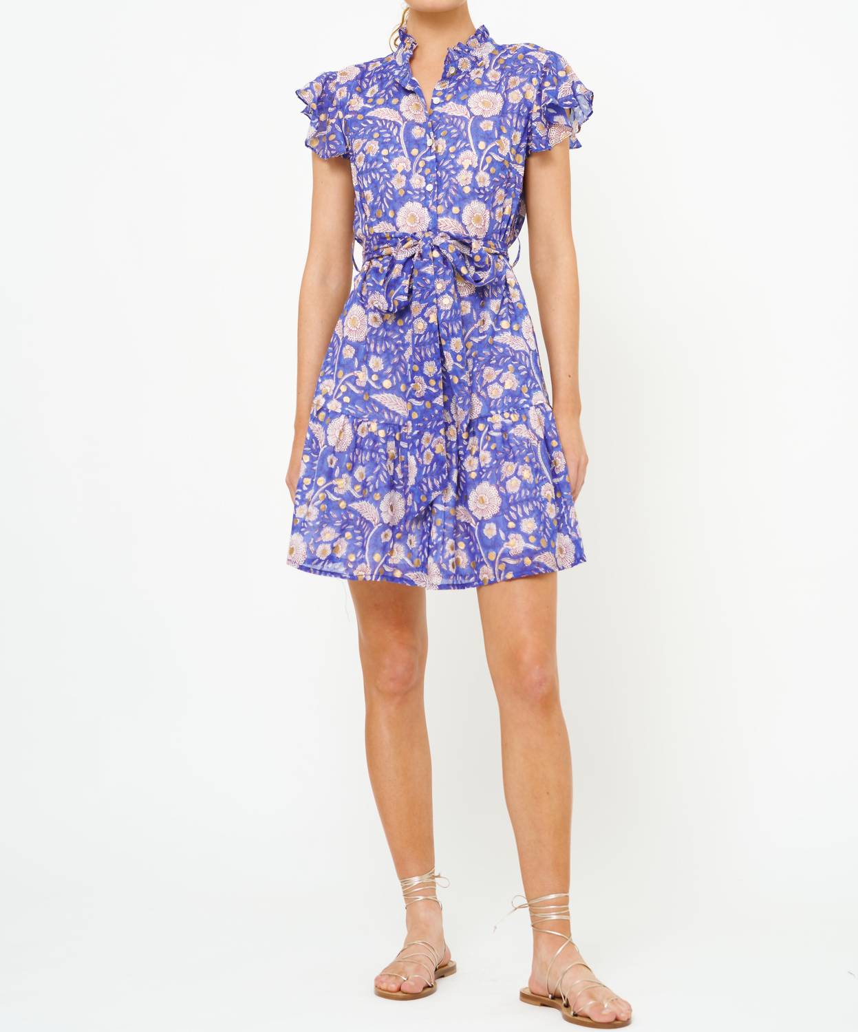Oliphant - Ruffle Collar Button Mini Carolina Dress