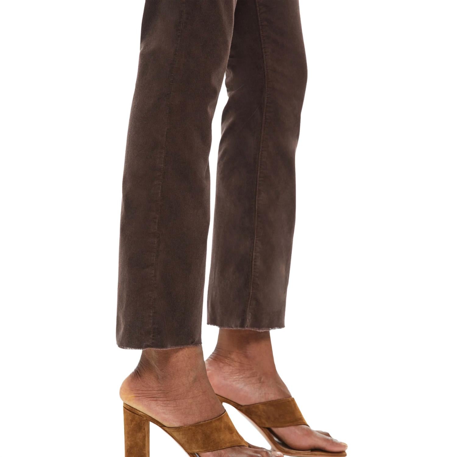 Mother Hustler Ankle Fray Jeans in ole mole - women's pants - view 4
