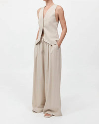 St. Agni - Pinstripe Wool Drawstring Pants
