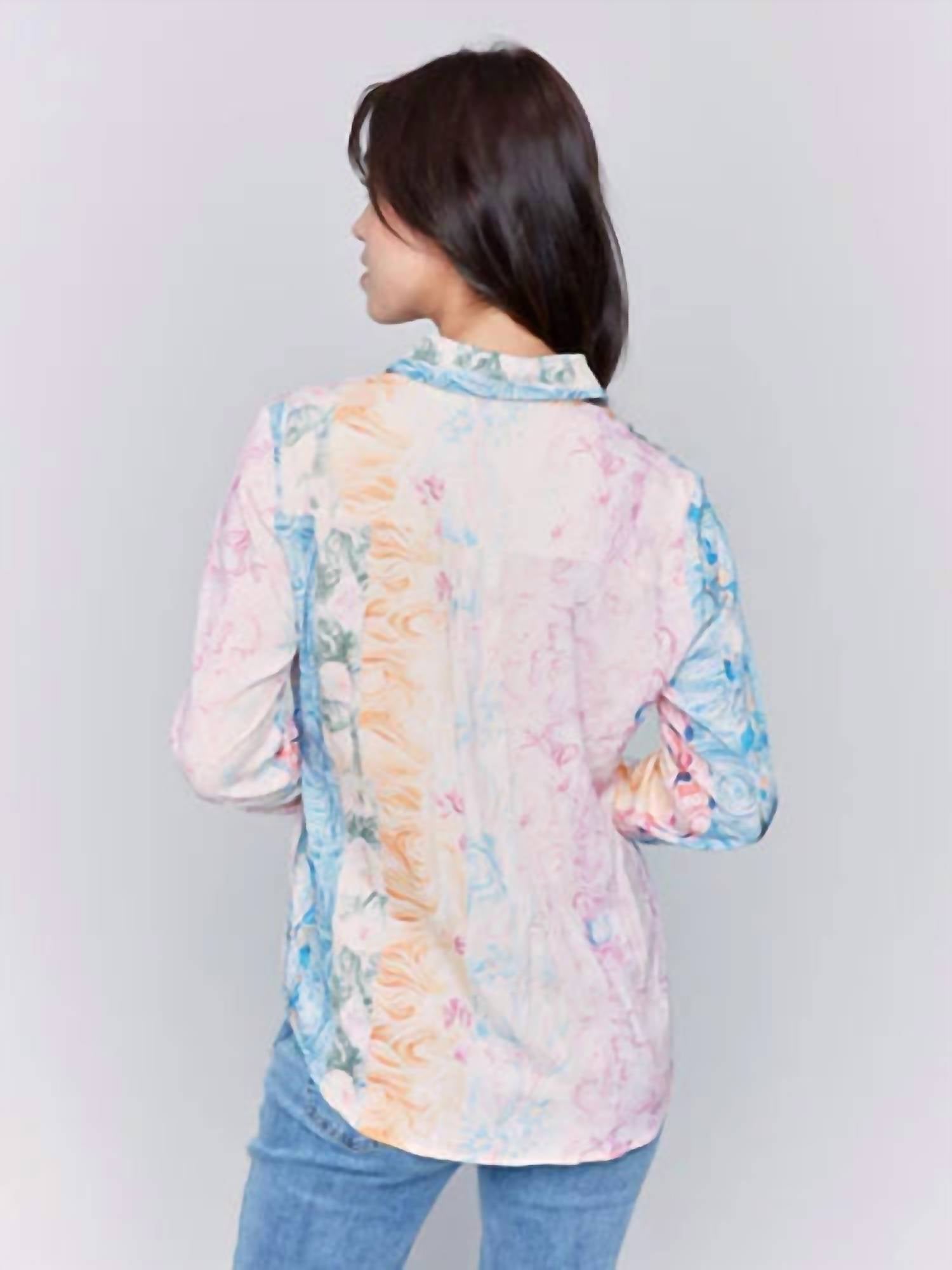 CHARLIE B Hannah Button-down Blouse in multi - women's blouse - alternate view