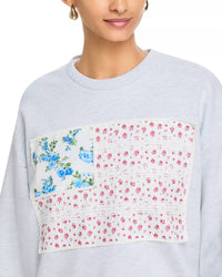 Vintage Havana - American Flag Applique Sweatshirt