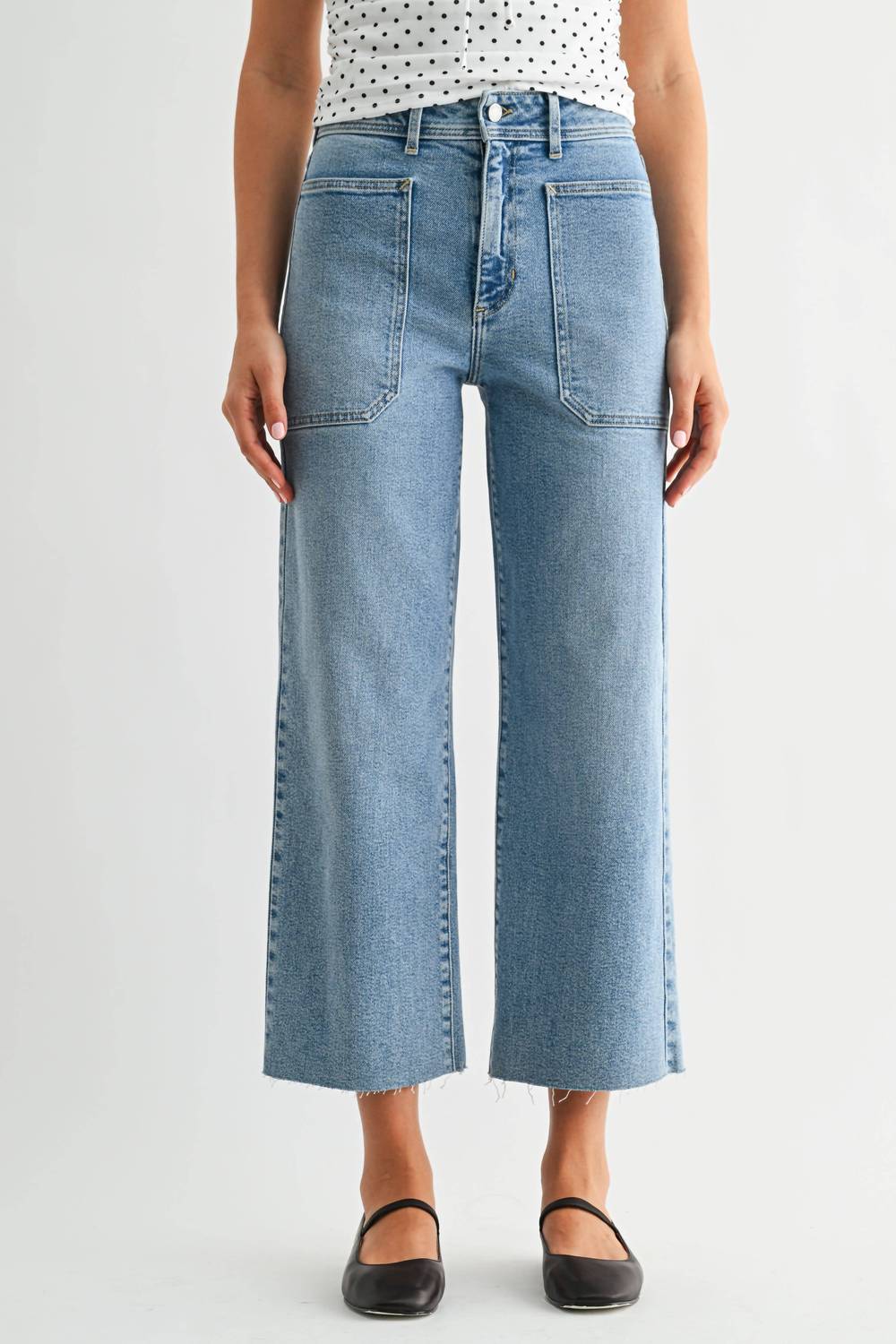 Just Black Denim - High Rise Utility Wide Leg Jeans