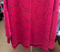 habitat Circle Knit Boxy Crew Top in merlot - women's long sleeve top - detail view