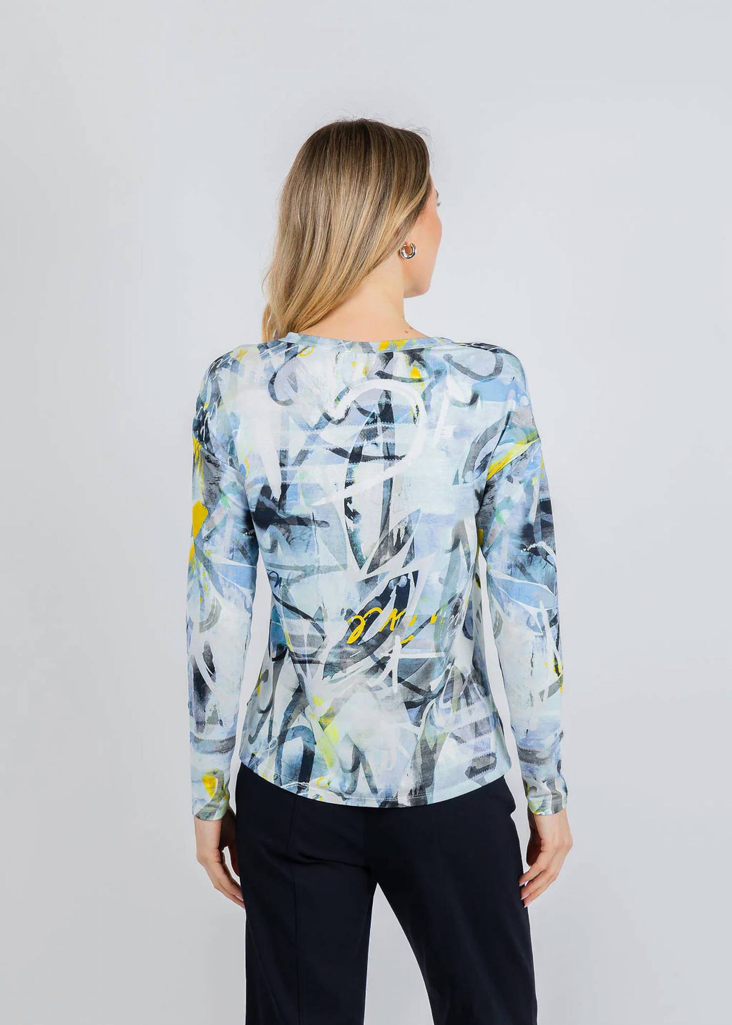 Elliott Lauren - Collage Crewneck Long Sleeve Top