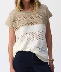 Joseph Ribkoff - COLOR BLOCK KNIT PULLOVER TOP