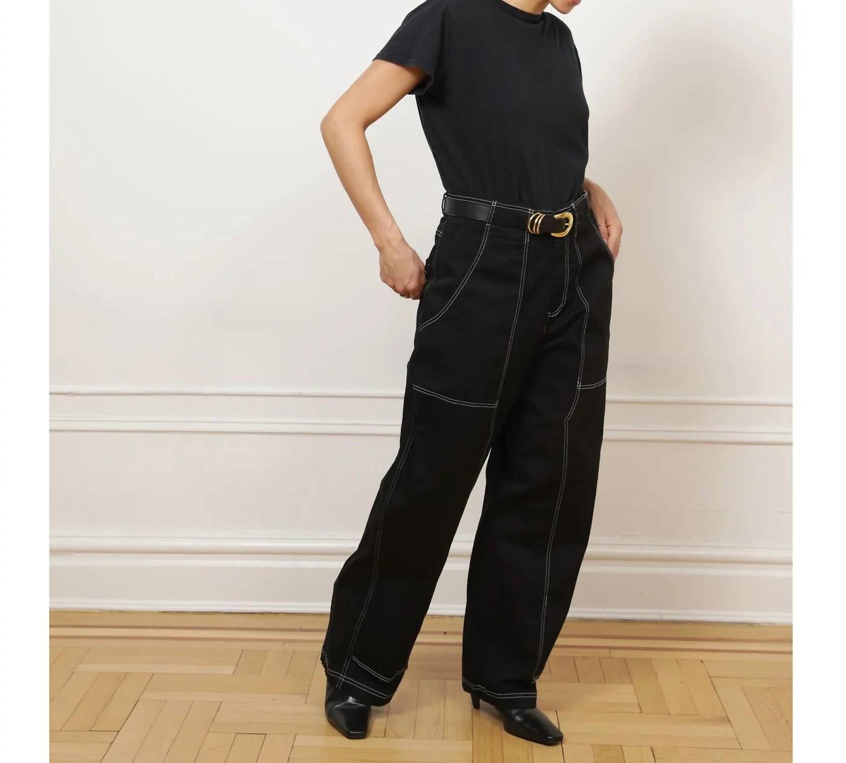 Loup Jane Carpenter Pants in black - women's pants - alternate view
