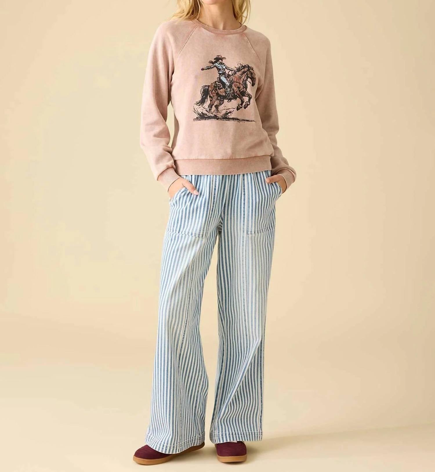 Flags & Anthem Triana Wide Leg Pant in railroad stripe - women's pants - view 4