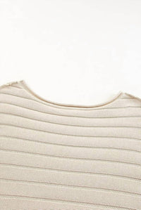 Shewin - 3/4 Sleeve Ribbed Sweater