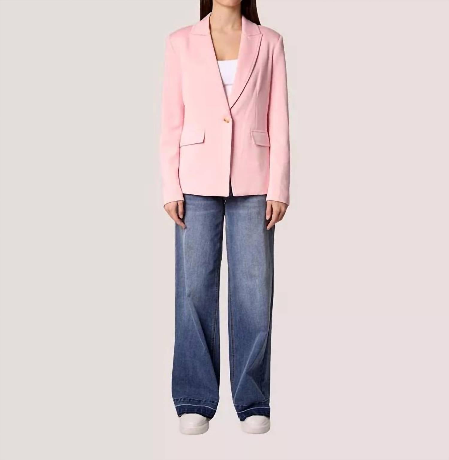BLUE REVIVAL Women's Removable Insert Helen Blazer in pink denim - women's jacket - view 5