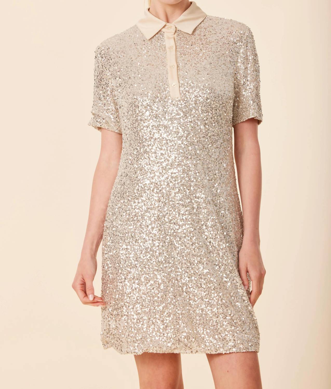 Dolce Cabo - Sequin Polo Short Sleeve Dress
