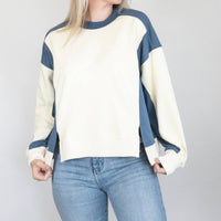 Aemi + Co - Colorblock Terry Pullover Sweatshirt