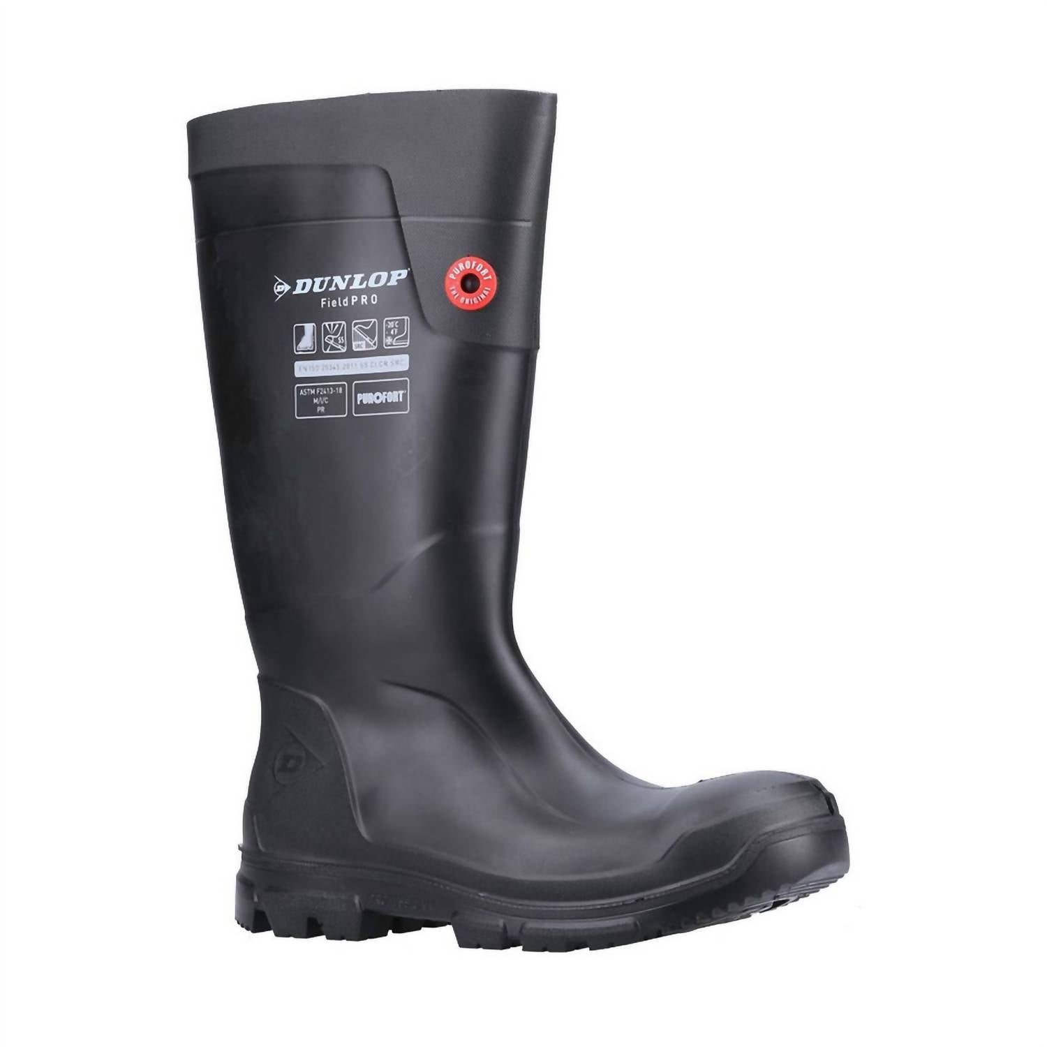 Dunlop Men's Steel Toe Rubber Safety Work Boots in charcoal - men's shoe
