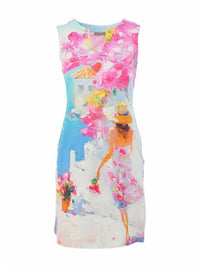 Dolcezza - Santorini Print Sleeveless Dress