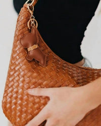 Pretty Simple Women's Scottie Puppy Vegan Leather Bag Charm in brown - women's item - detail view