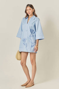 English Factory - Appliqued Shirt Mini Dress