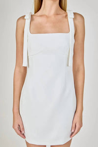 Endless Rose - Bow Tie Scoop Neck Mini Dress