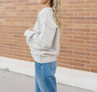 Hayden LA Olga Crew Sweater in beige - women's sweater - detail view