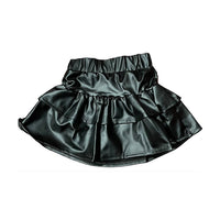 Tweenstyle Girl's Pleather Tiered Skirt in black - kids' skirt