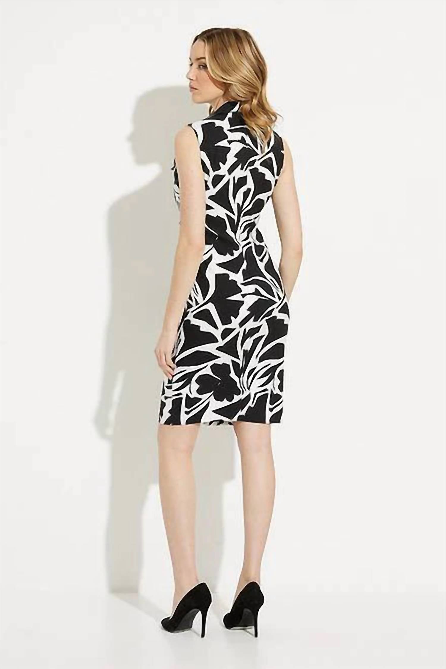 Joseph Ribkoff - Monochrome Floral Print Dress