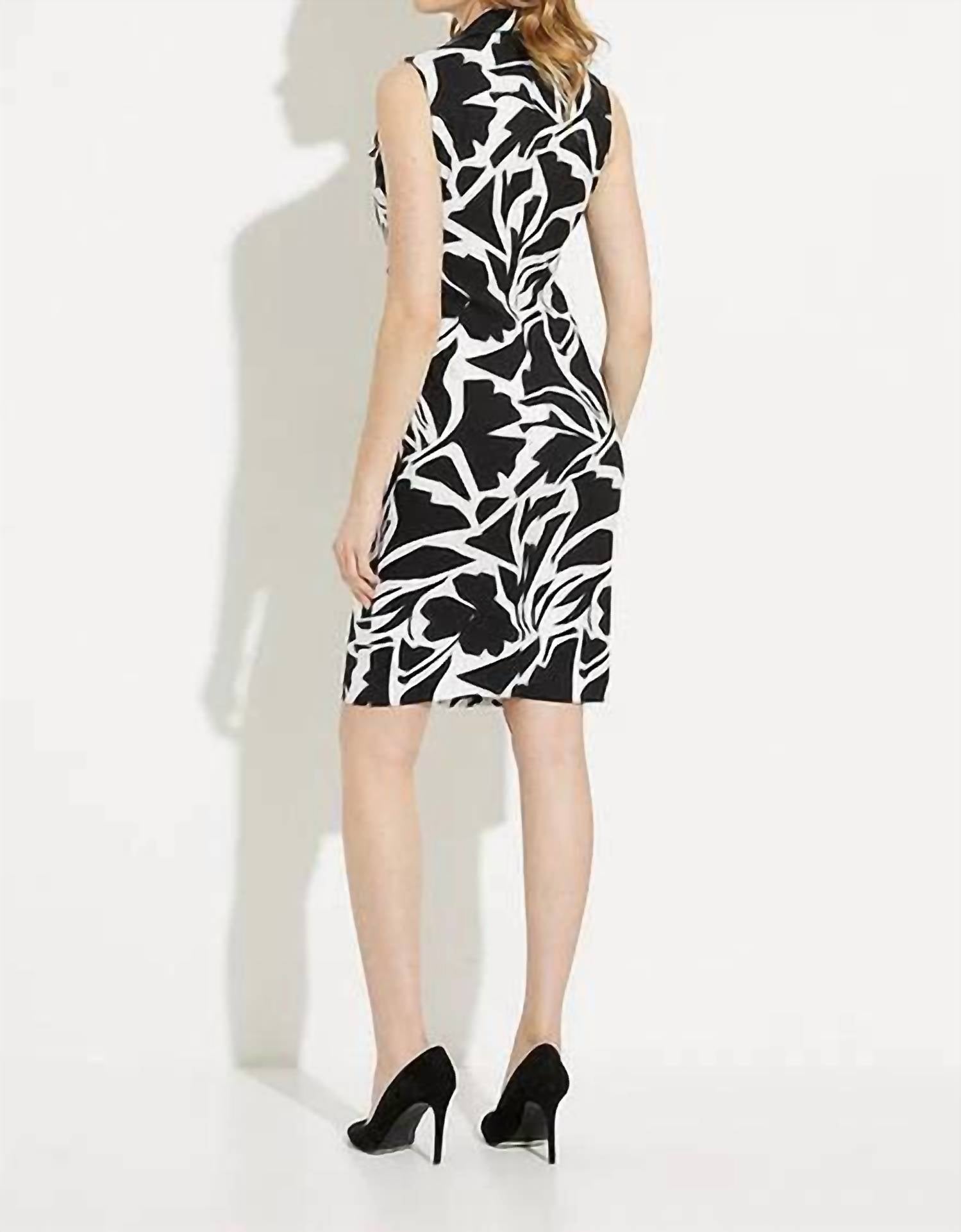 Joseph Ribkoff - Monochrome Floral Print Dress