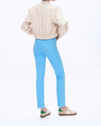Bayeas Mid Rise Slim Straight Pants in sea blue - women's pants - alternate view