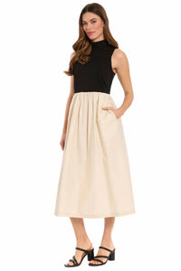 London Times - Mock Neck Two Fer Dress