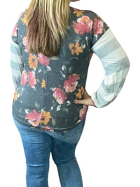 Honeyme - Floral and Stripes Top