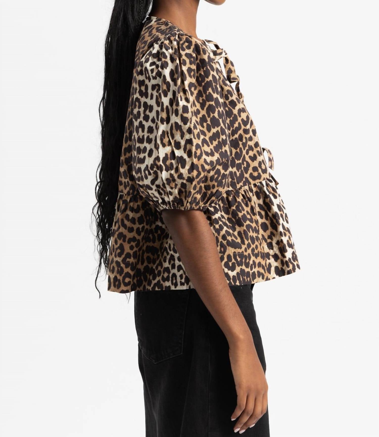 Ganni - Peplum Tie Blouse