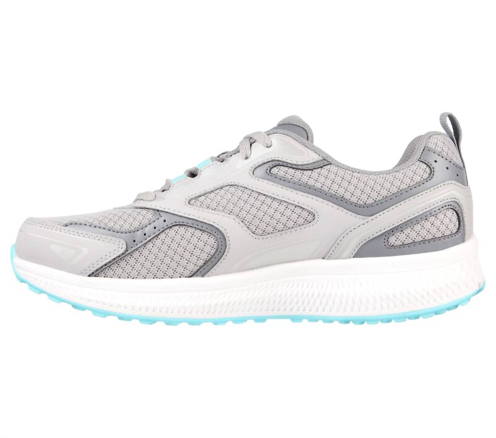 Skechers Women's Go Run Consistent Sneakers in gray turquoise - women's sneaker - detail view