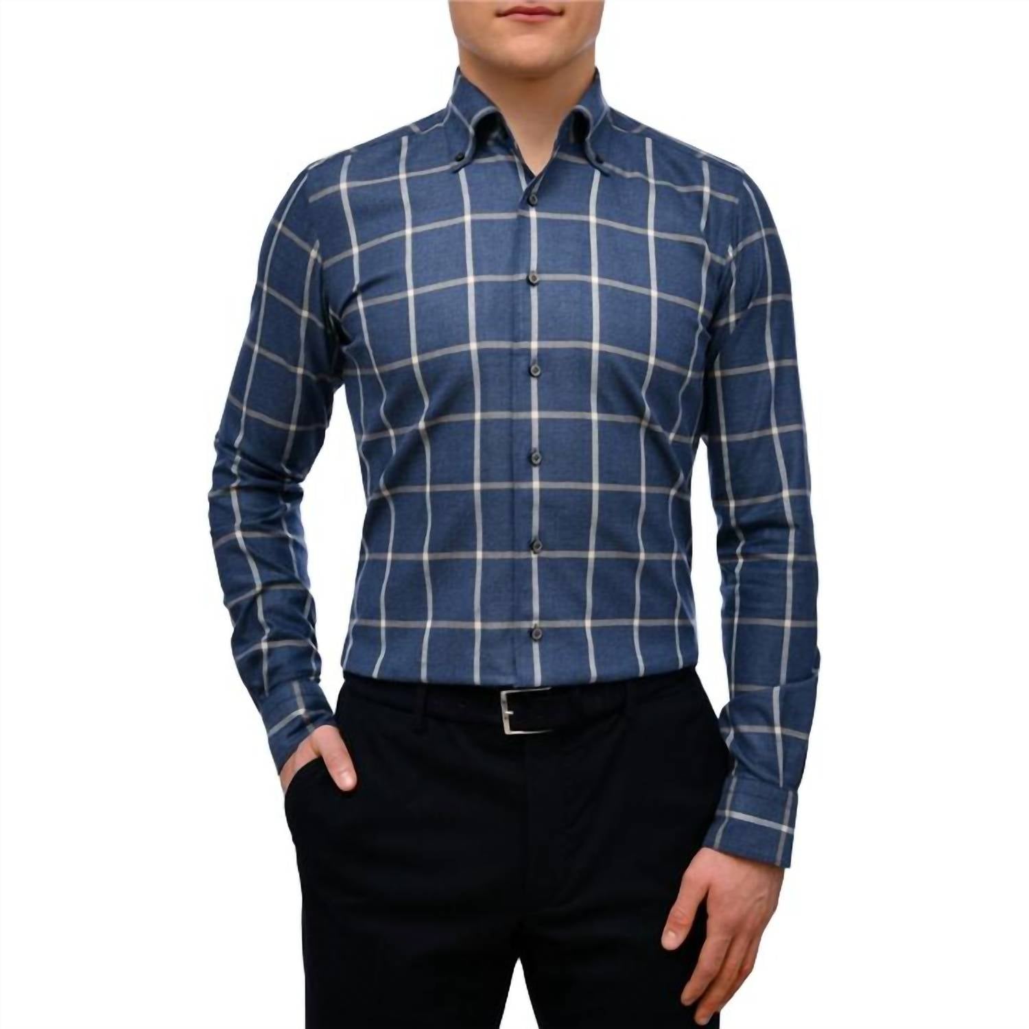 Emanuel Berg - Men's Brushed Casual Sartorial Flannel Shirt