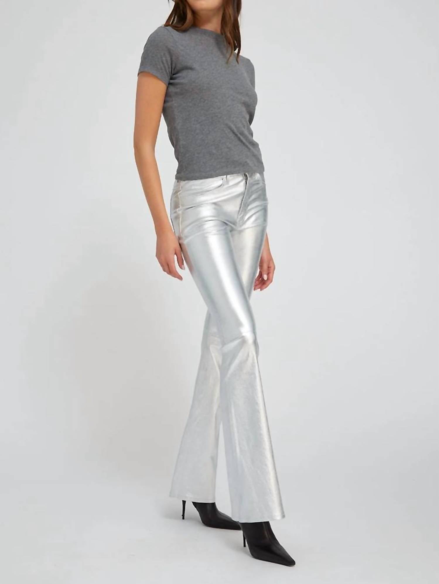 Sprwmn - Leather 5 Pocket Micro Flare Pants