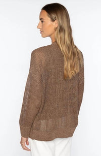 Kinross - Open Texture Lurex Cardigan