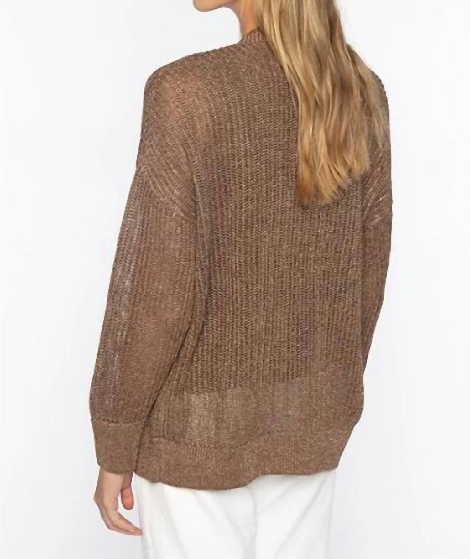 Kinross - Open Texture Lurex Cardigan