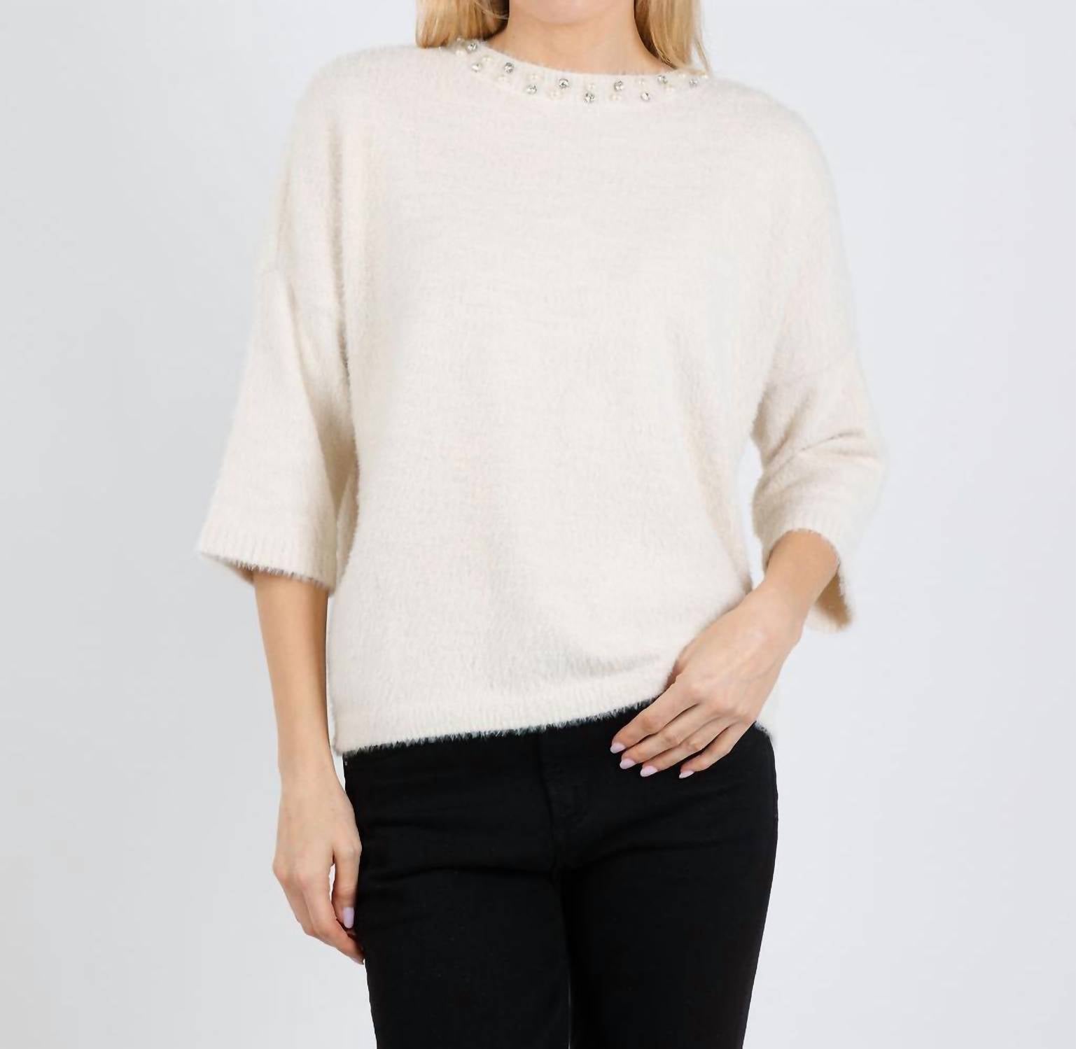 MELISSA NEPTON Felicity Sweater in cream - women's sweater