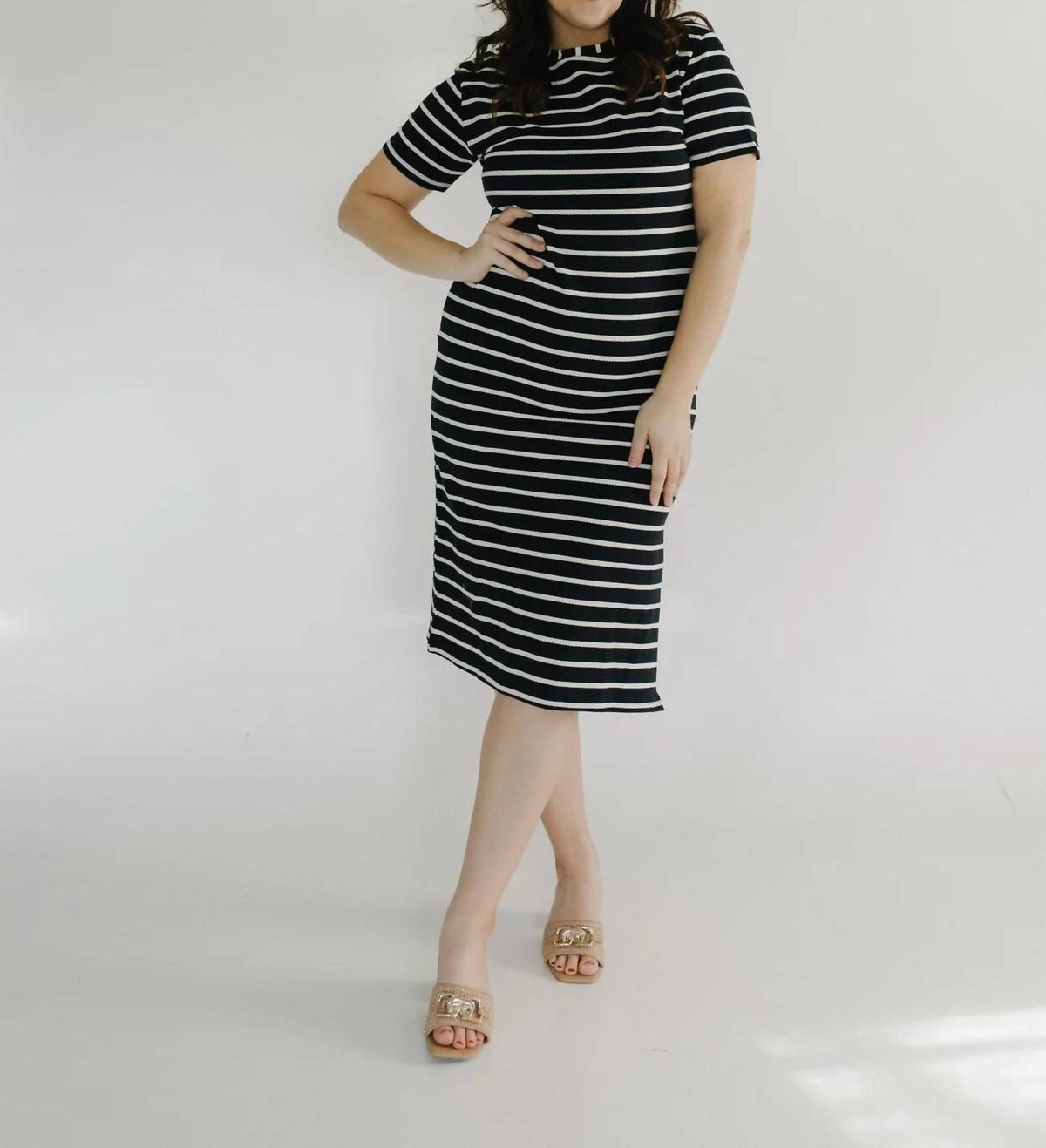 Mikarose - Crew Neckline Midi Dress