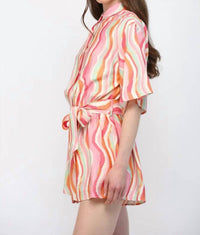 Fate - Stripe Button Down Romper